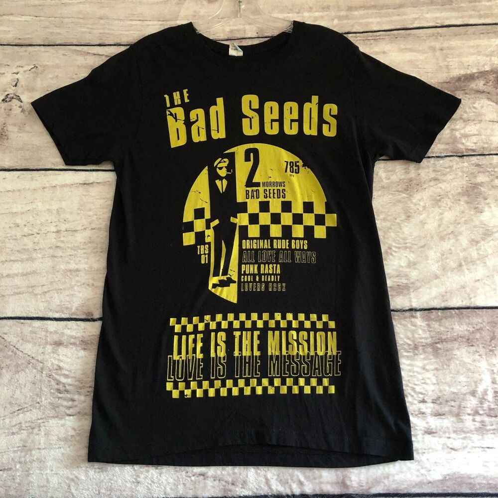 The Bad Seeds Shirt Mens Medium Black Life is The Mission Nick Cave Ska Punk Tee